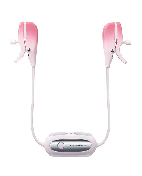 Lovense Gemini Vibrating Nipple Clamps - Pink - Image 4