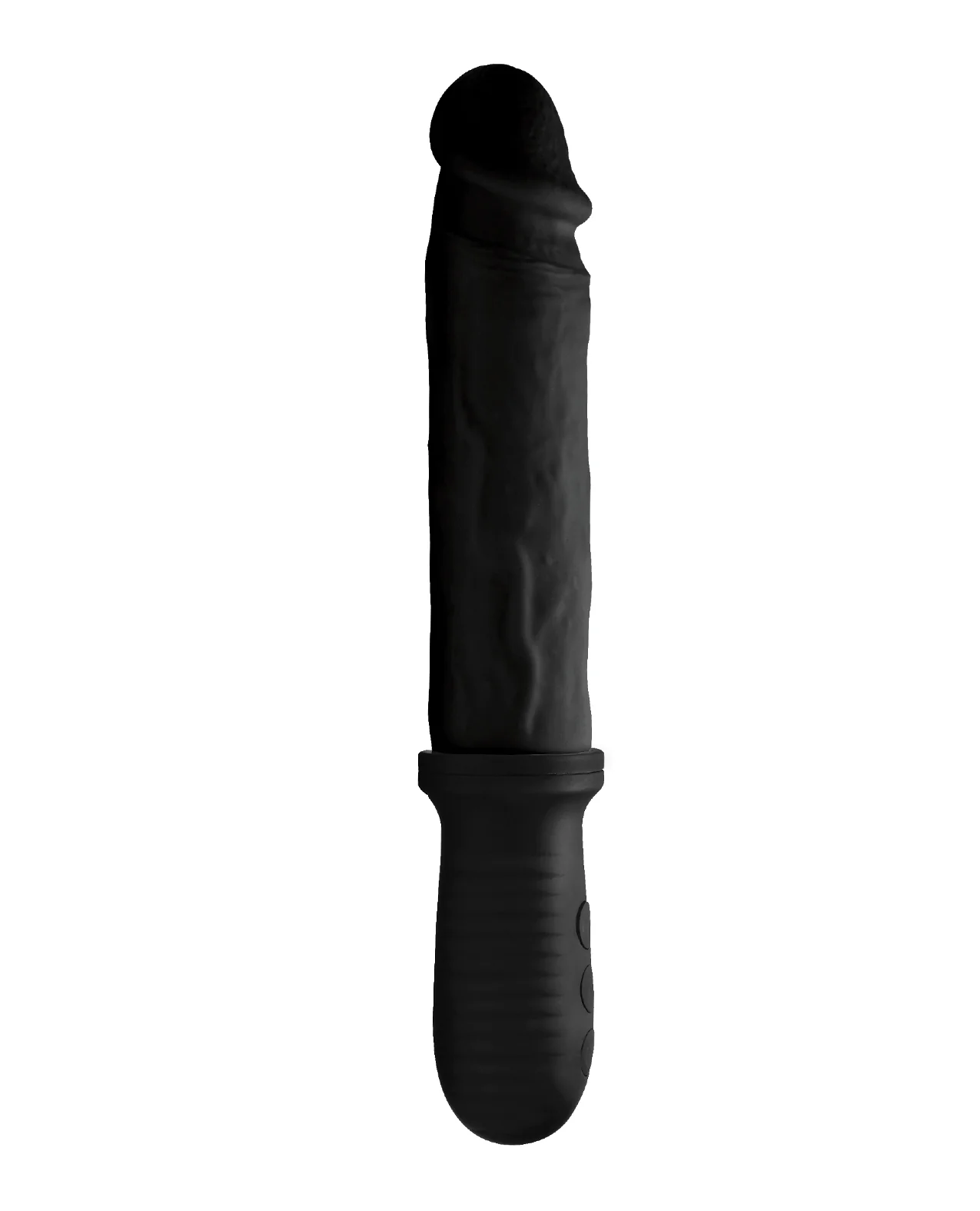 Master Series 8X Auto Pounder Vibrating & Thrusting Dildo w/Handle - Black - Image 2
