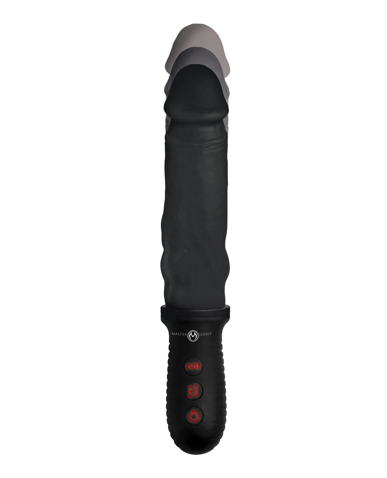 Master Series 8X Auto Pounder Vibrating & Thrusting Dildo w/Handle - Black - Image 5