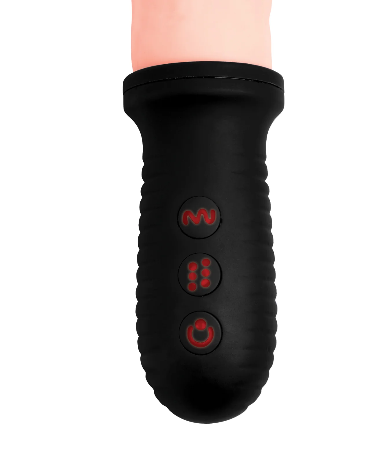 Master Series 8X Auto Pounder Vibrating & Thrusting Dildo w/Handle - Flesh - Image 2