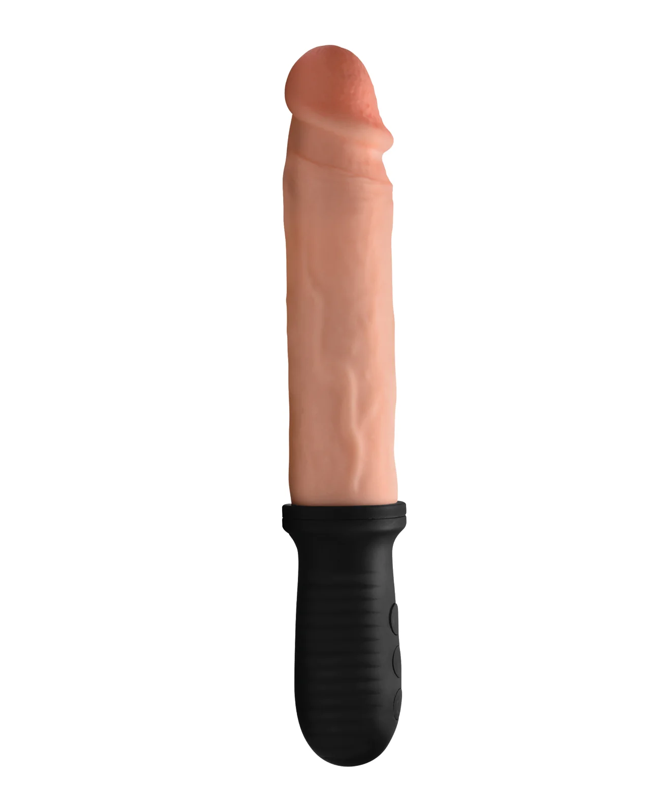 Master Series 8X Auto Pounder Vibrating & Thrusting Dildo w/Handle - Flesh - Image 4