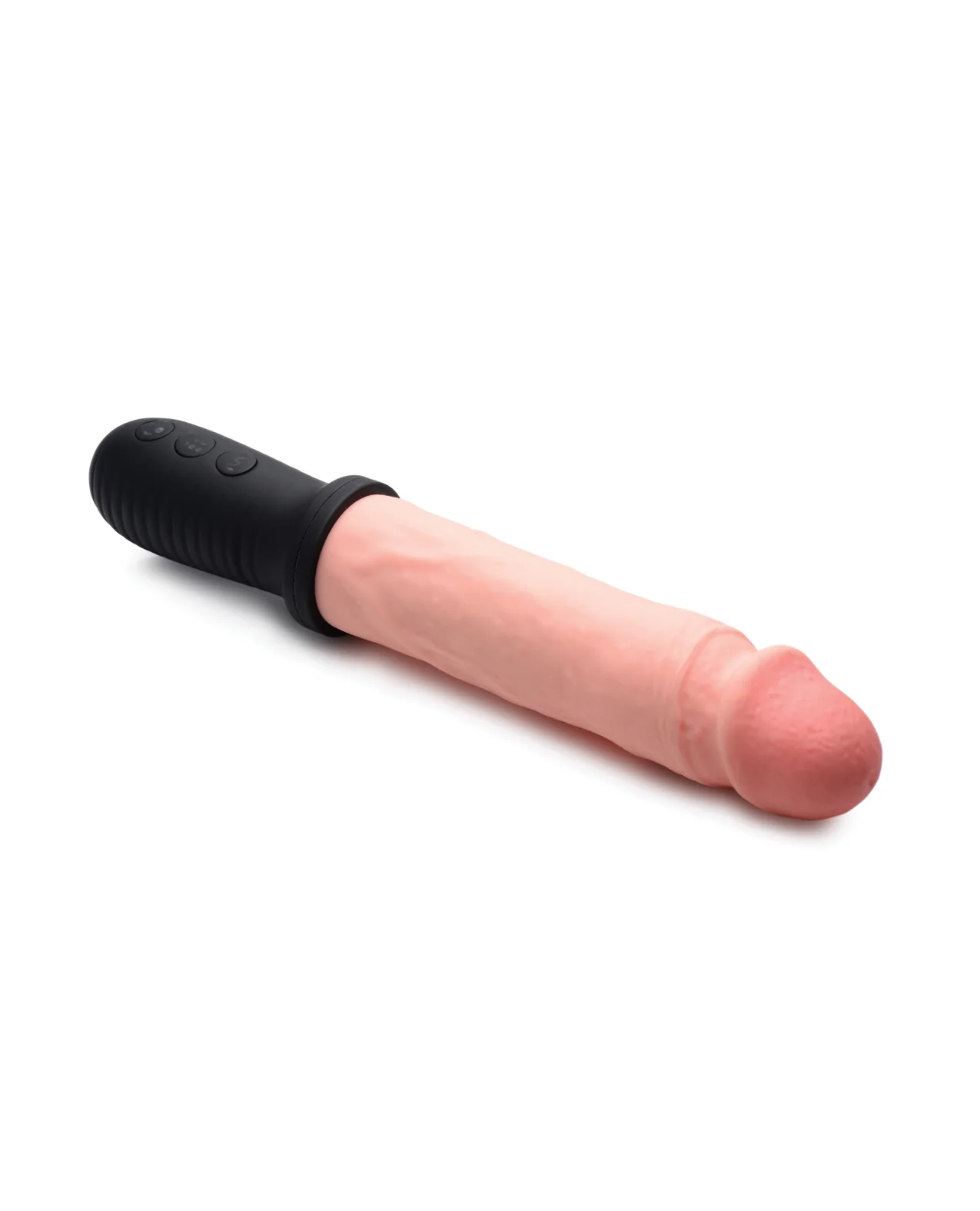 Master Series 8X Auto Pounder Vibrating & Thrusting Dildo w/Handle - Flesh - Image 5
