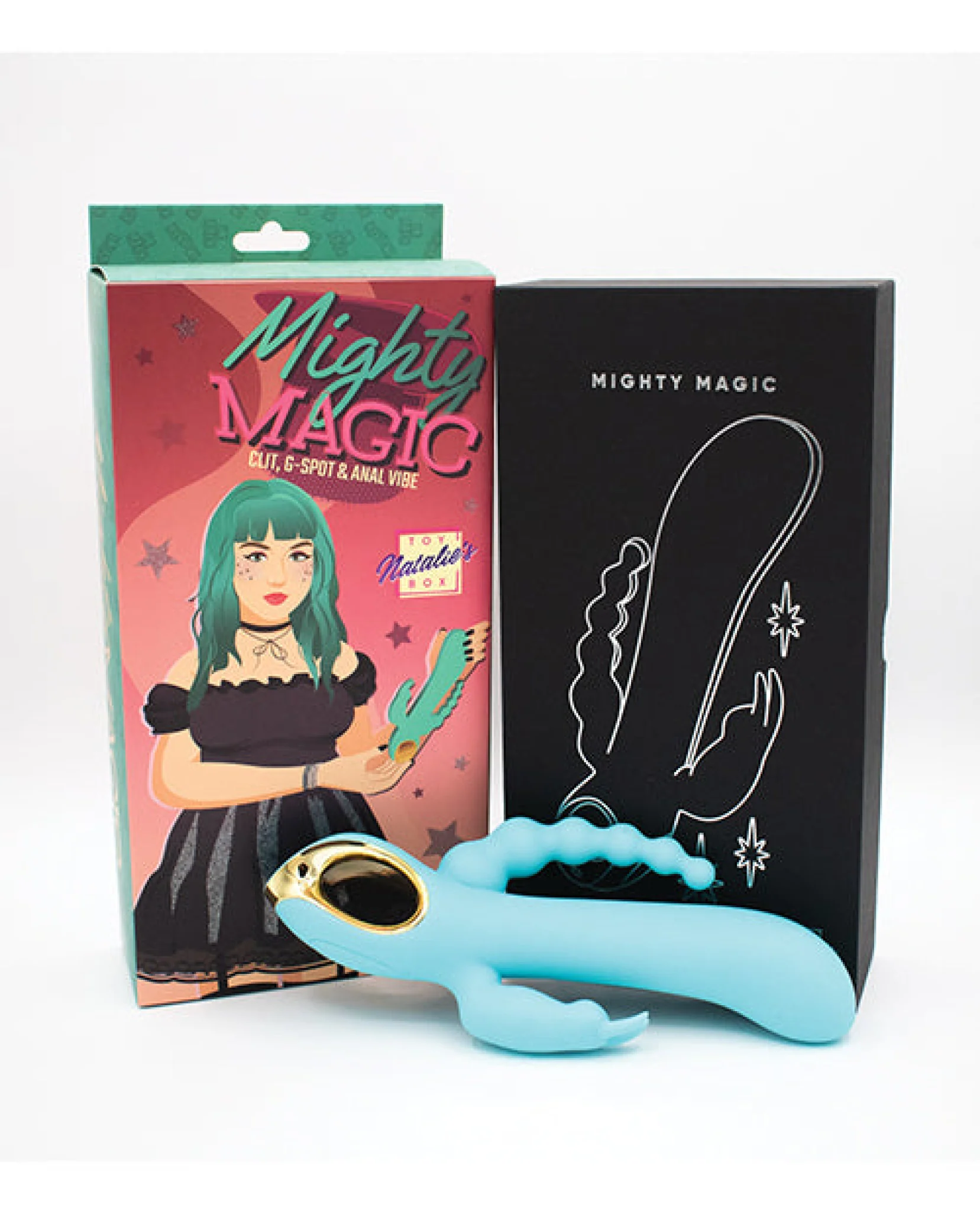 Natalie's Toy Box Mighty Magic Clit, G-Spot & Anal Vibrator - Aqua - Image 2