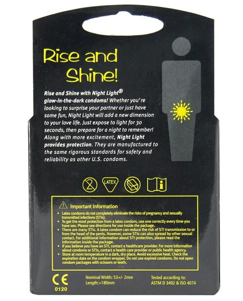 Night Light Glow In The Dark Condom - Box Of 3 - Image 2