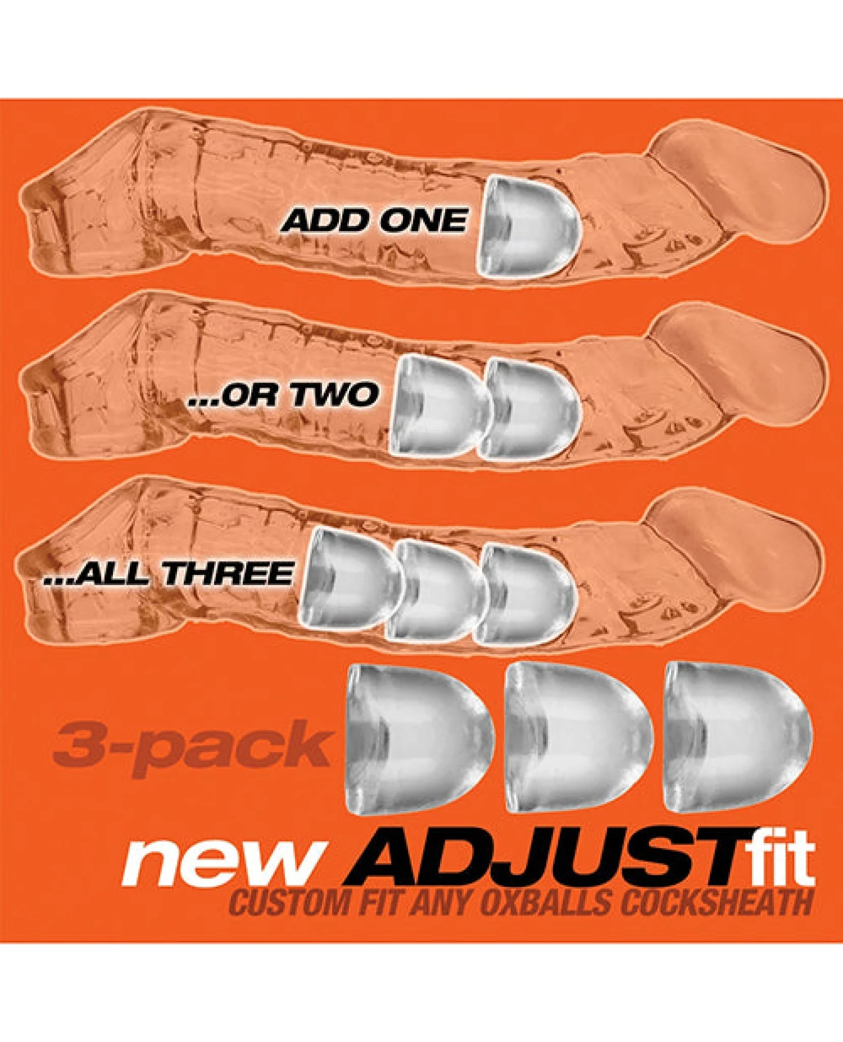 Oxballs Cocksheath Adjustfit Inserts - Pack Of 3 Clear - Image 2