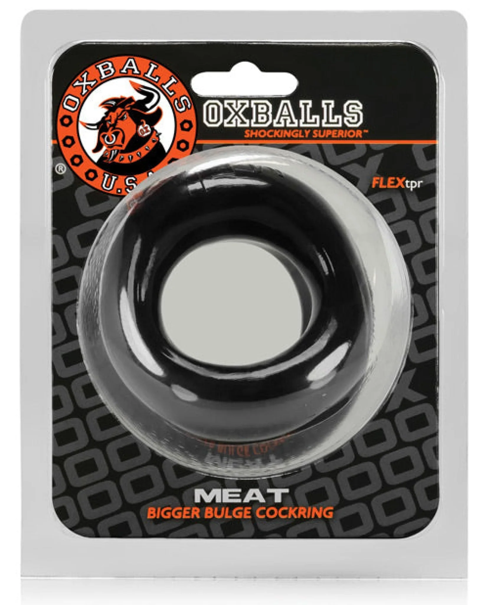 Oxballs Meat Padded Cock Ring - Black - Image 2