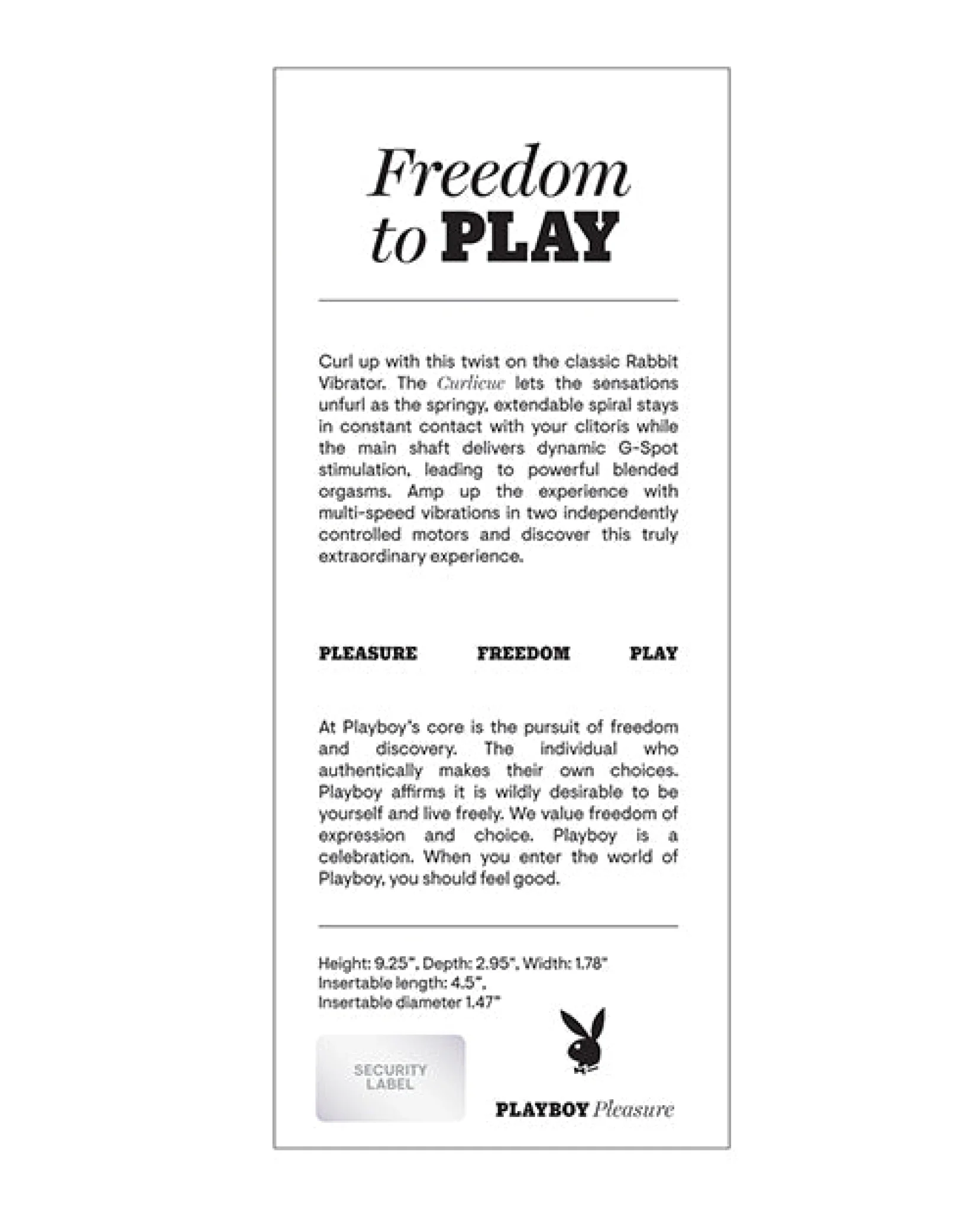 Playboy Pleasure Curlicue Rabbit Vibrator - Acai - Image 3