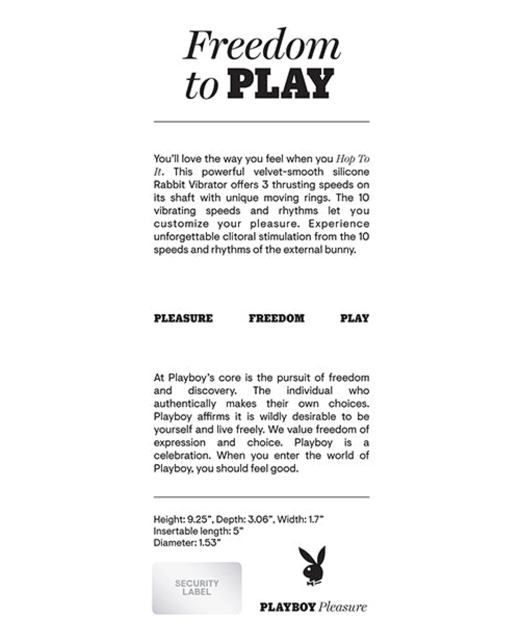 Playboy Pleasure Hop To It Rabbit Vibrator - Acai - Image 5