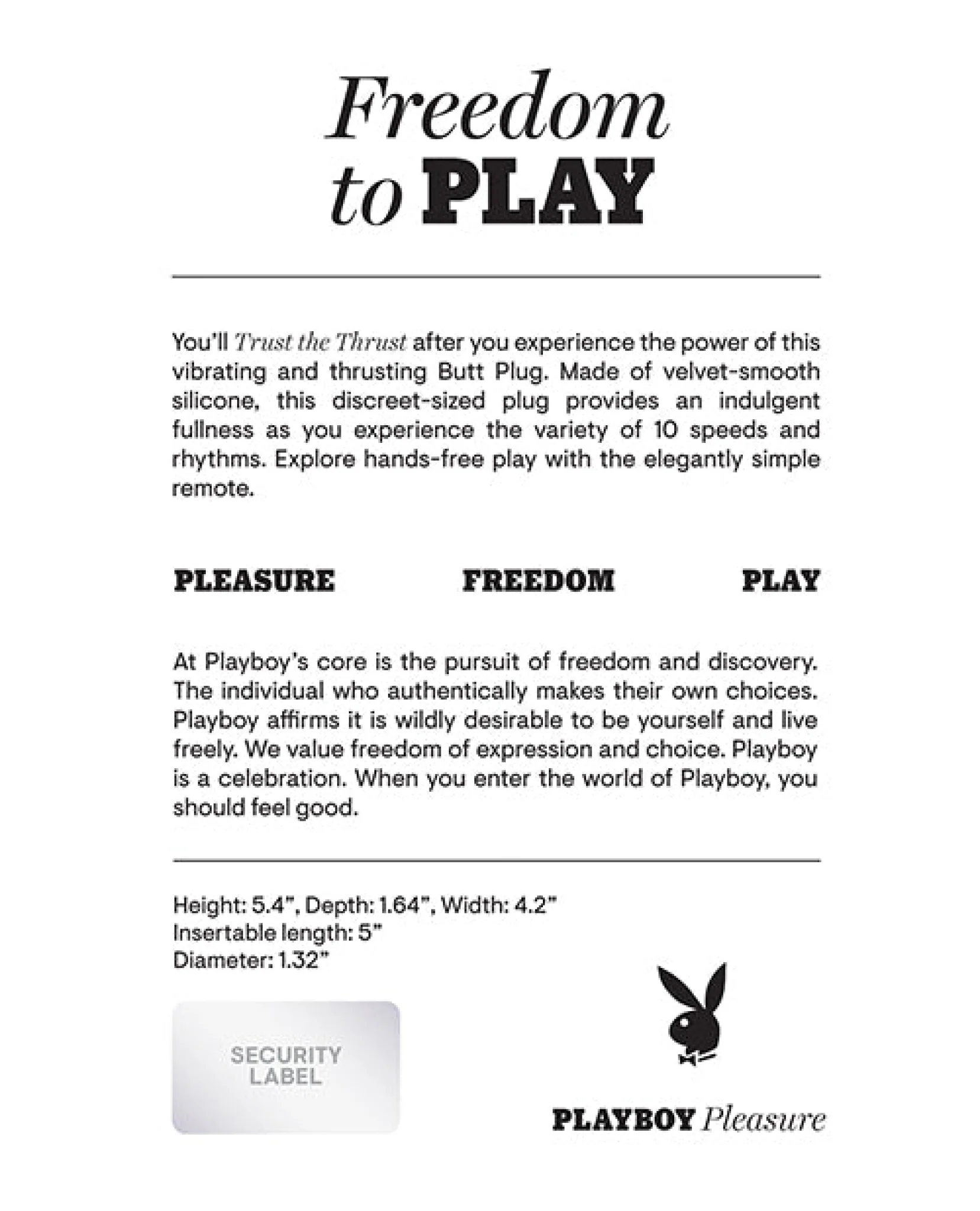 Playboy Pleasure Trust The Thrust Butt Plug - 2 Am - Image 5