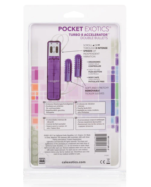 Pocket Exotics Turbo 8 Accelerator Double Bullets - Purple - Image 3