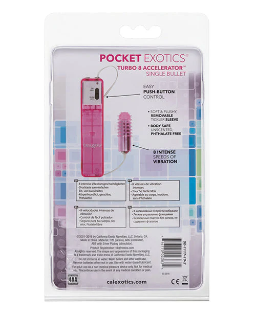 Pocket Exotics Turbo 8 Accelerator Single Bullet - Pink - Image 5
