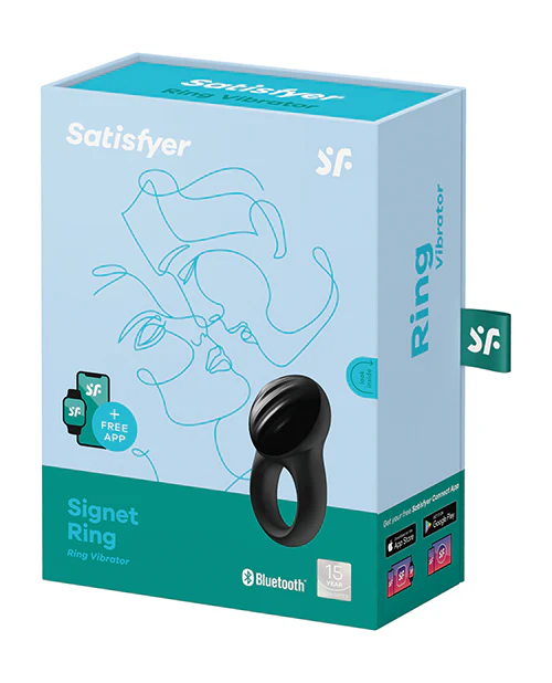 Satisfyer Signet Ring w/Bluetooth App - Black - Image 5