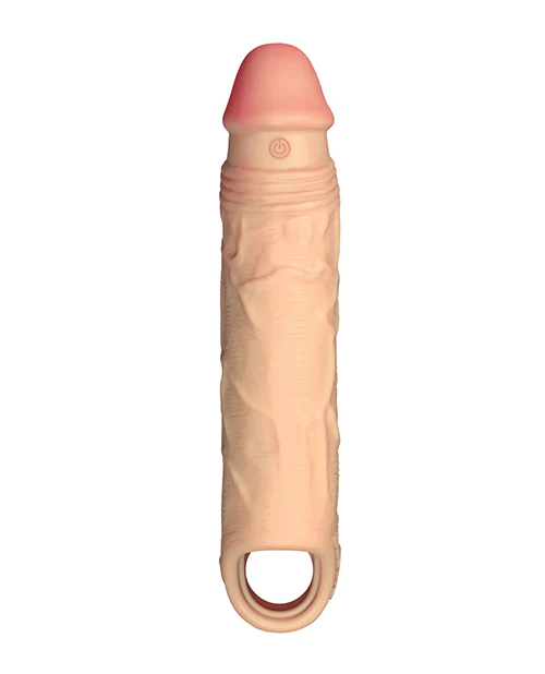 Shaft Flexskin Liquid Silicone 7.8" Vibrating Sheath - Pine - Image 5