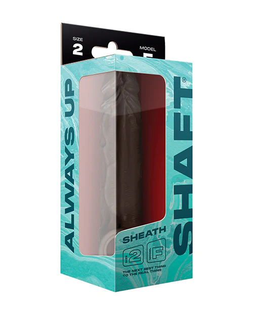 Shaft Model F Flexskin Liquid Silicone 8.8" Sheath - Mahogany - Image 2