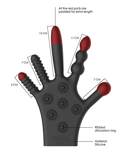 Shots Fistit Silicone Stimulation Glove - Black - Image 4