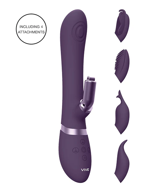 Shots Vive Etsu  Pulse G-Spot Rabbit w/Interchangeable Clitoral Attachments - Purple - Image 3