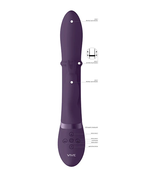 Shots Vive Halo Up & Down Ring G-Spot Rabbit - Purple - Image 3
