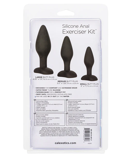Silicone Anal Exerciser Kit - Black - Image 3