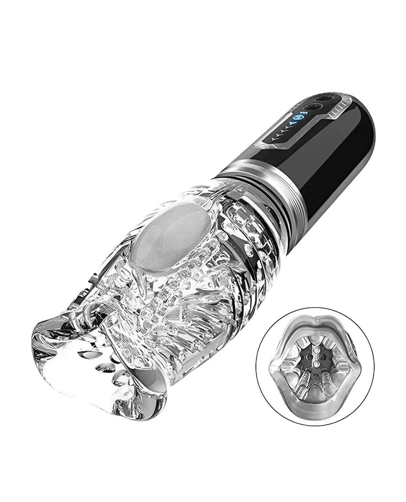 The Male Rose 3 Thrusting, Rotating & Vibrating Oral Sex Masturbator - Black - Image 2
