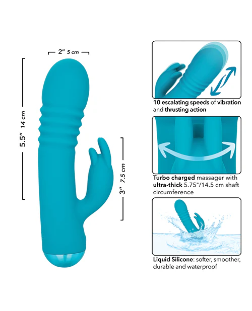 Thicc Chubby Thrusting Tickler - Aqua - Image 3