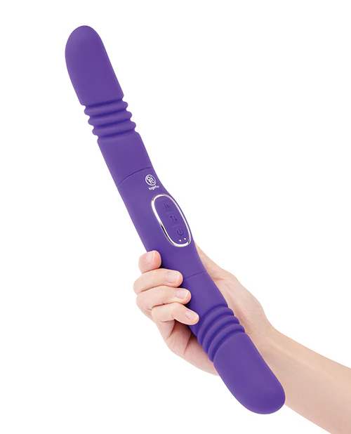 Together Double Delight Double-Ended Vibrating & Thrusting Vibrator - Purple - Image 2