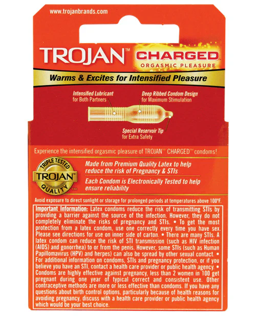 Trojan Intensified Charged Condoms - Box of 3 - Image 2
