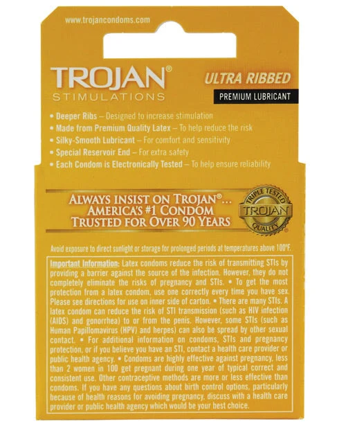 Trojan Ribbed Condoms - Box Of 3 - Image 2