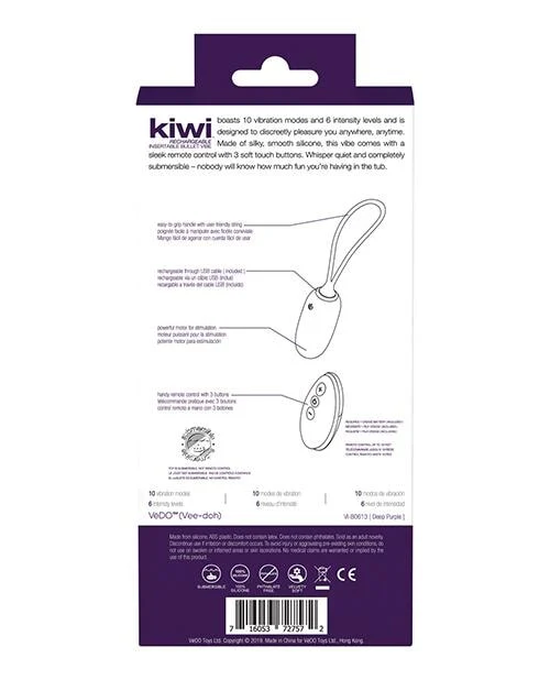 Vedo Kiwi Rechargeable Insertable Bullet - Deep Purple - Image 3