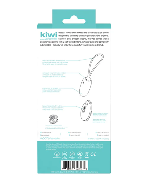 VeDO KIWI Rechargeable Insertable Bullet - Tease Me Turquoise - Image 3