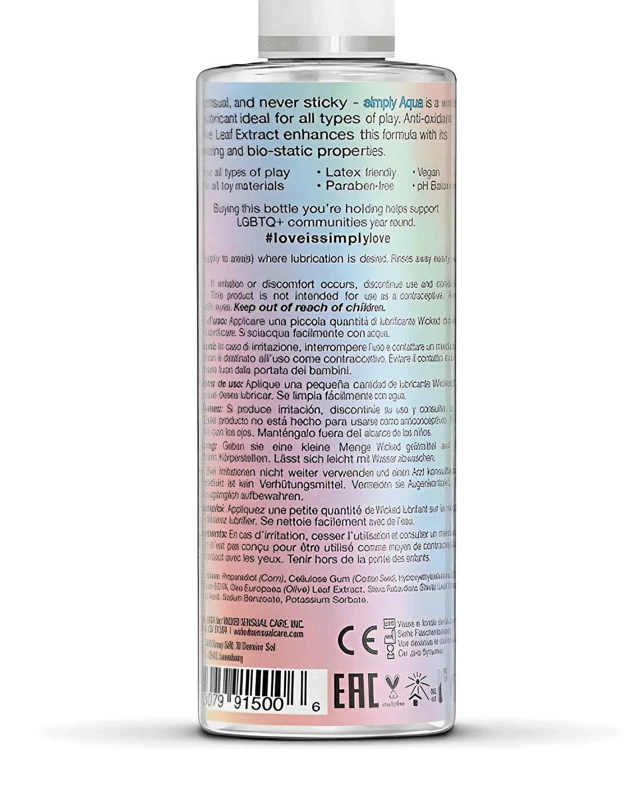 Wicked Sensual Care Aqua Special Edition Water Based Lubricant - 4 Oz - Image 2